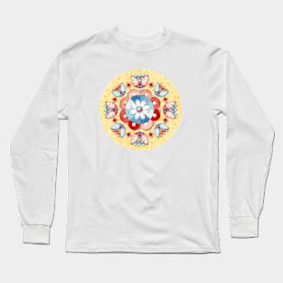 Sunshine Yellow Folkloric Long Sleeve T-Shirt